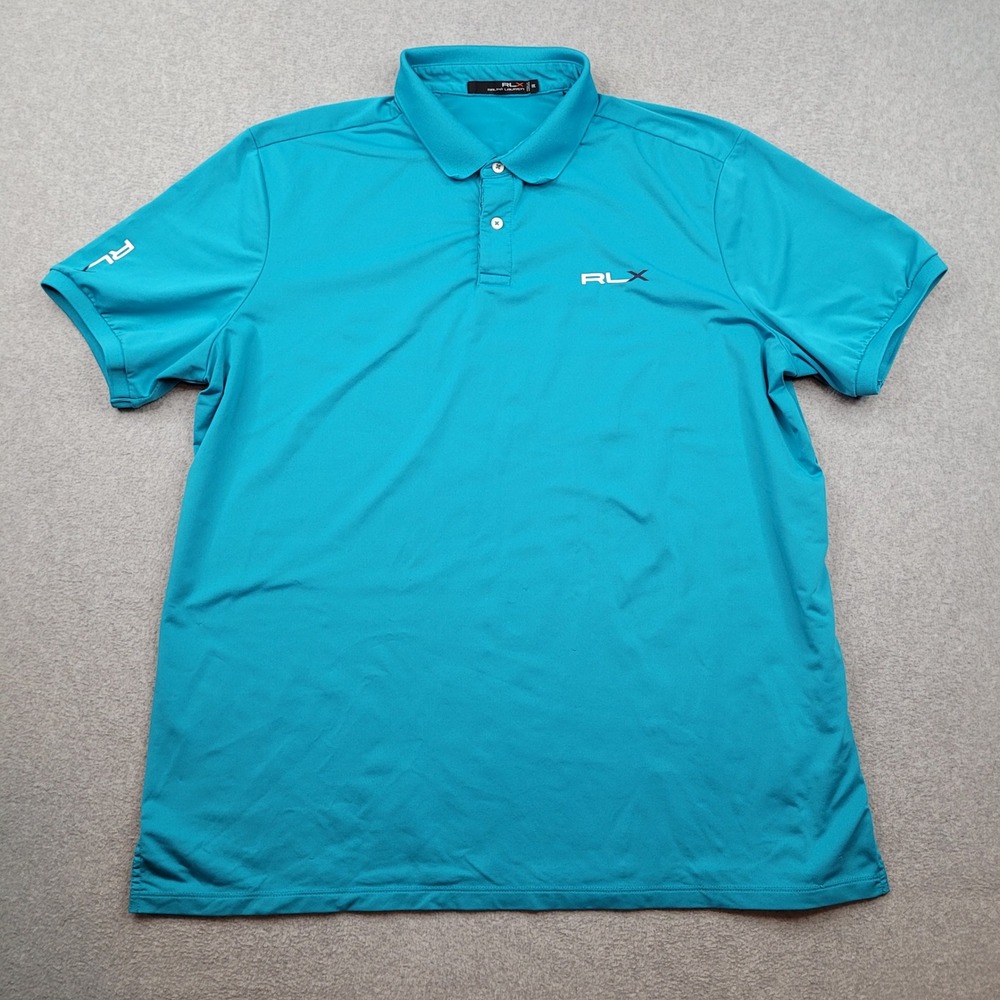 RLX Ralph Lauren Polo Shirt Mens XXL Blue Short Sleeve Performance Golf